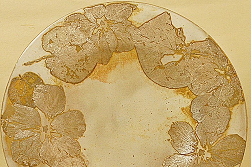 つづるガラスアート ゆうなの花 －HAKU－ 吉田栄美子 ｜ 特大大皿 1枚