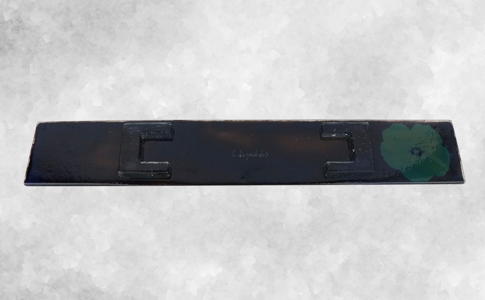 【つづるガラスアート】ゆうなの花 細長平皿－SUMI－ 1枚