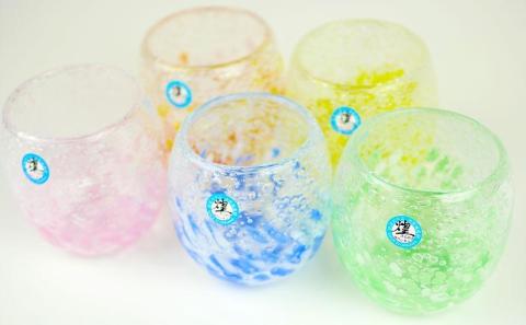 現代の名工「池宮城　善郎」作：気泡の海タルグラス5個セット