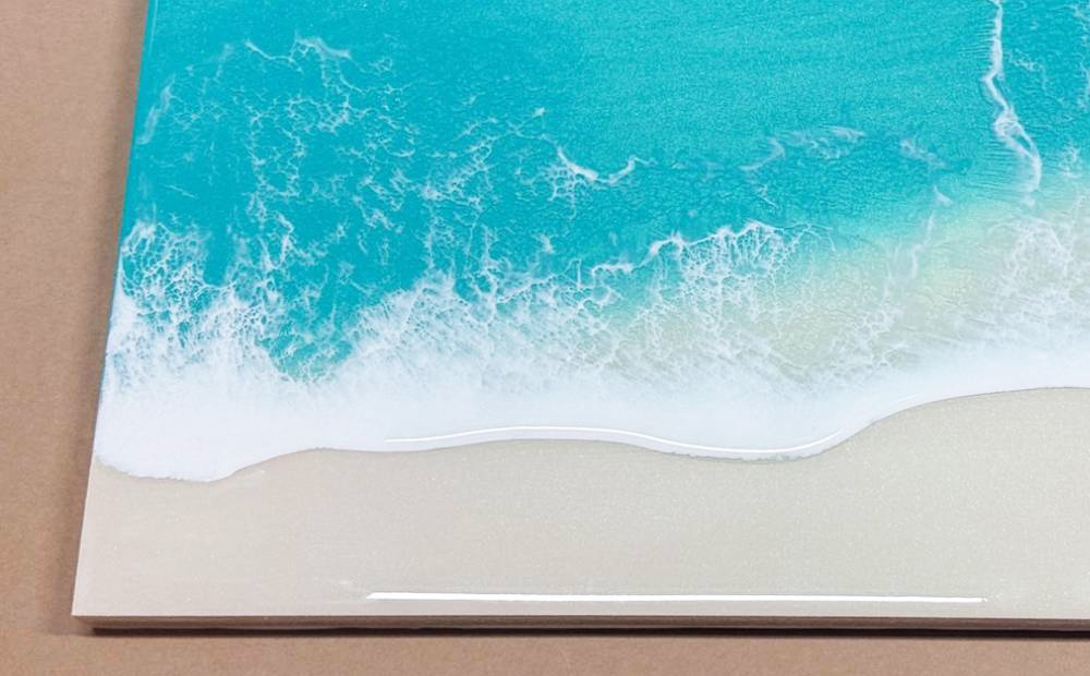 レジン波アートA4サイズ波1本【レジン海アート】A4-01