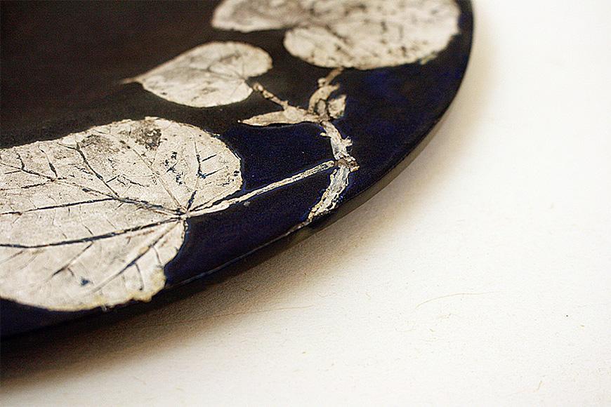 つづるガラスアート ゆうなの花 －SUMI－ 吉田栄美子 ｜ 特大大皿 1枚