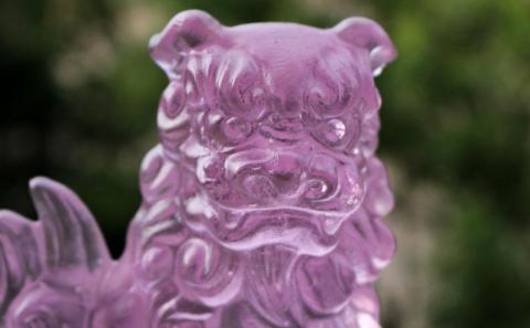 「シーサーキング」限定品　琉球ガラス 記念酒 正規品＞限定品。縁起の良い琉球ガラス製シーサー（青色）単品