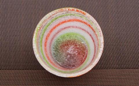 『現代の名工』宮国次男作　琉球ガラス＜グラス2個セット＞カラフル泡