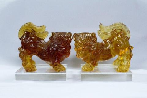 琉球ガラス（瑠璃ガラス）シーサー大