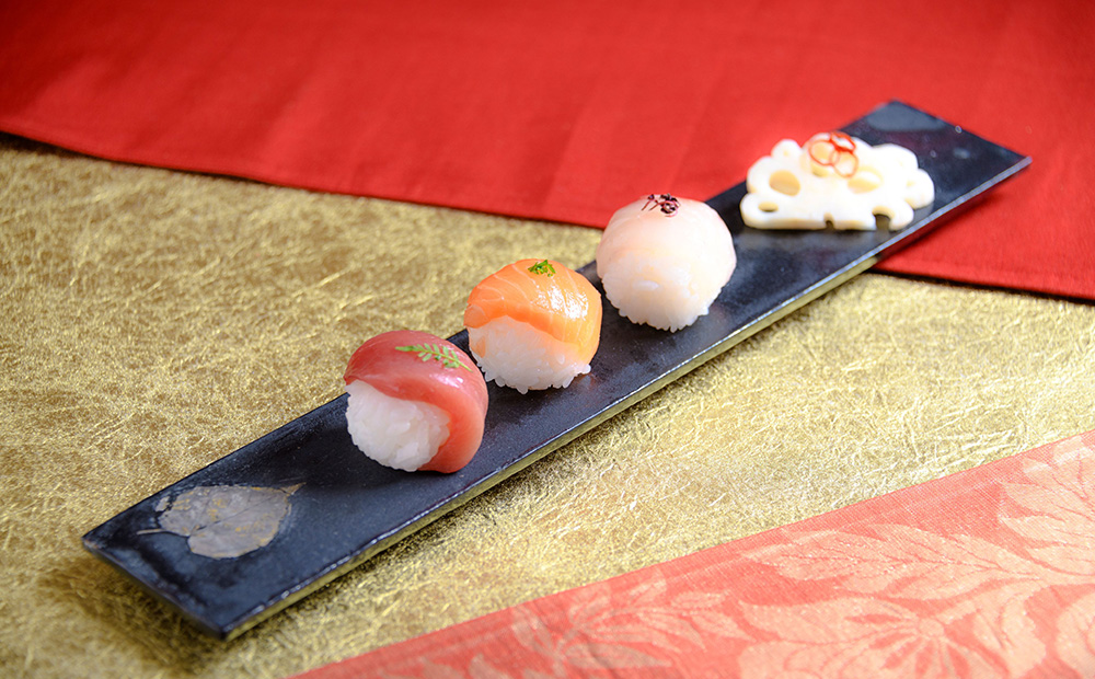 【つづるガラスアート】ゆうなの花 細長平皿－SUMI－ 1枚