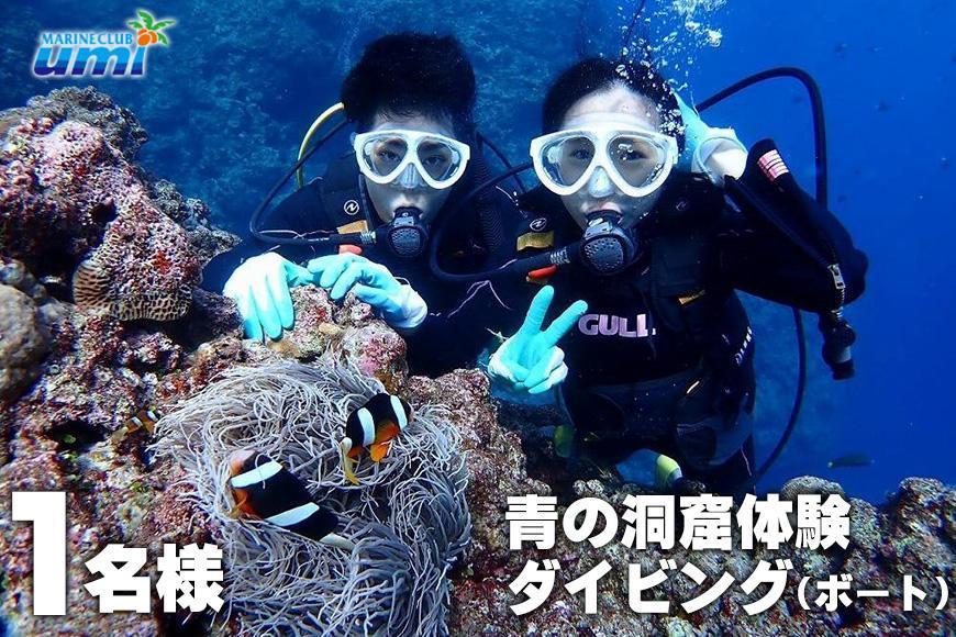 青の洞窟 体験ダイビング（ボート）1名様 ふるさと納税限定！｜青の洞窟 ダイビング チケット 券 金券 恩納村 沖縄 人気 おすすめ 送料無料