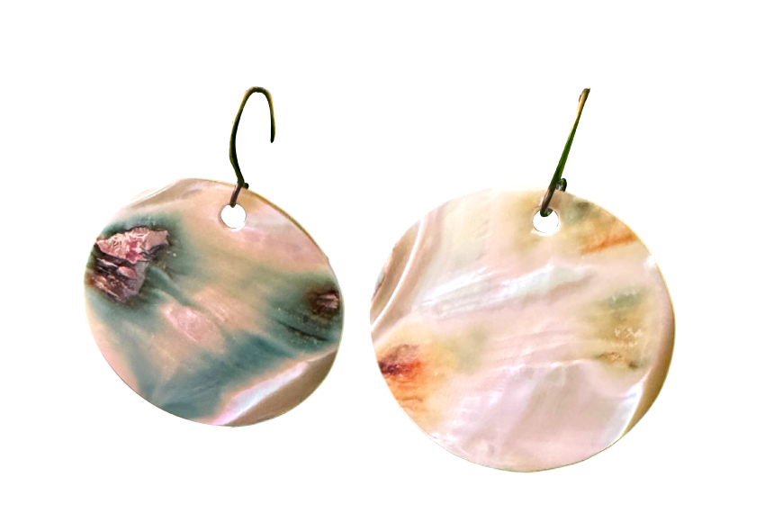 ピアス 夜光貝のピアス 大 [マリンハウスIEアイランド 沖縄県 伊江村 ie47bde370004] アクセサリー ジュエリー アクセ 両耳用ピアス 片耳用ピアス