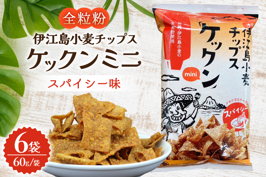 スナック 伊江島 小麦チップス ケックン ミニ スパイシー 6袋 セット [伊江島物産センター 沖縄県 伊江村 ie47bde210023] スナック菓子 お菓子 チップス おやつ おつまみ いえじま家族 ケックン ケックンチップス