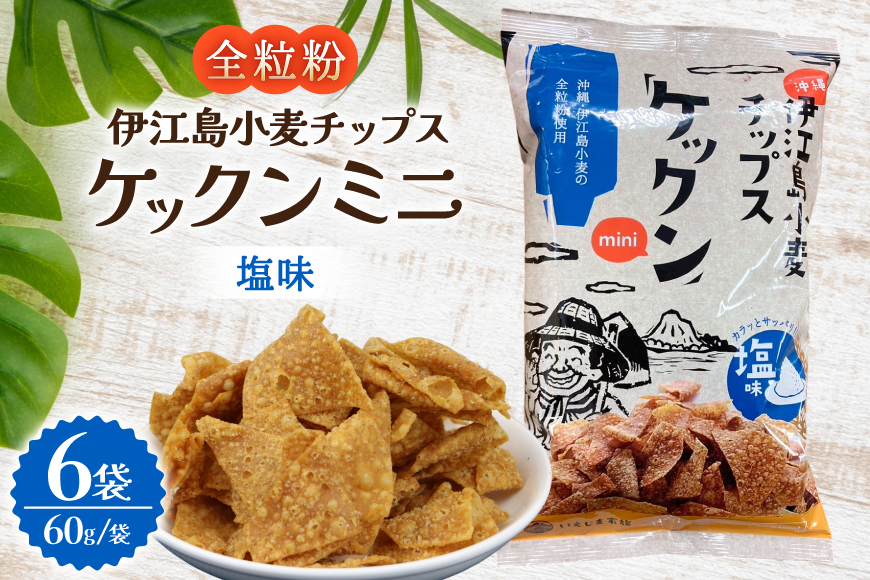 スナック 伊江島 小麦チップス ケックン ミニ 塩 6袋 セット [伊江島物産センター 沖縄県 伊江村 ie47bde210024] スナック菓子 お菓子 チップス おやつ おつまみ いえじま家族 ケックン ケックンチップス