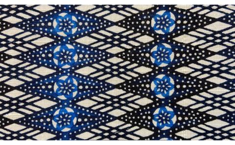 【玉那覇紅型工房】六通帯地「菱形に梅文様」