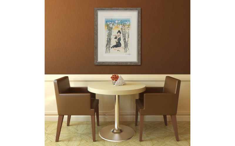 【名嘉睦稔】リトグラフ作品「百合(ユリ)」