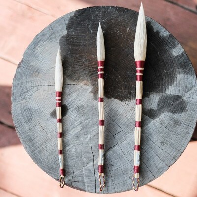 琉球アダンの筆(小)桐箱入り