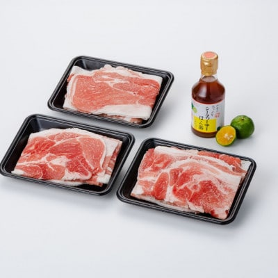 あぐー豚しゃぶしゃぶ肉(かた肉)250g×3パック　タレ付【配送不可地域：離島】