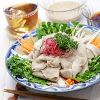 あぐー豚しゃぶ3種の食べ比べセット(もも肉・かた肉・ばら肉)各250g×2パックタレ付【配送不可地域：離島】