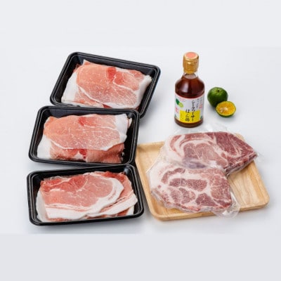 あぐー豚を2つの食べ方でお届けします(ステーキ＆しゃぶしゃぶ)【配送不可地域：離島】