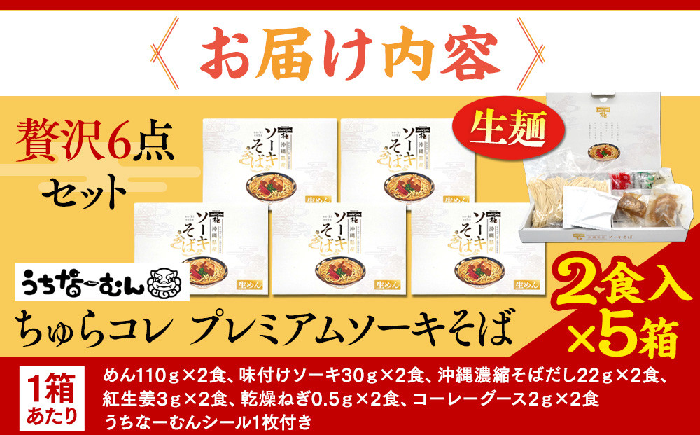 【ふるさと納税】ちゅらコレ プレミアムソーキそば贅沢6点セット2食入り5箱
