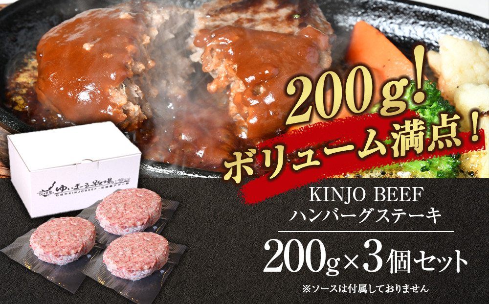 【ふるさと納税】沖縄県産和牛【KINJO BEEF】手ごねハンバーグステーキ（200g×3P）