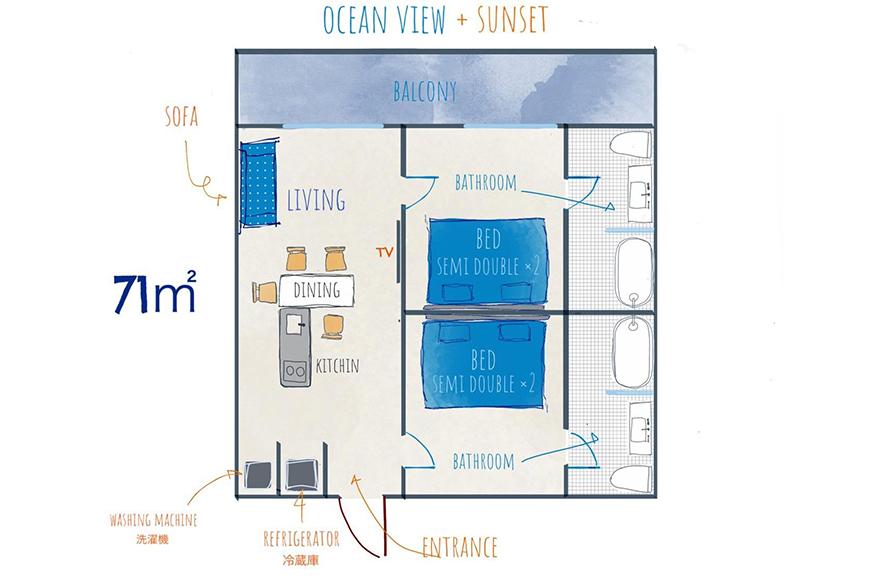 【ふるさと納税】◆BLUE STEAK WONDER CHATAN◆オーシャンビューコンドミニアム　2泊朝食付 ご宿泊券（1～4名様） | 沖縄 旅行 クーポン ホテル 体験 トラベル 人気 おすすめ リゾート チケット 北谷 ちゃたん おすすめ 送料