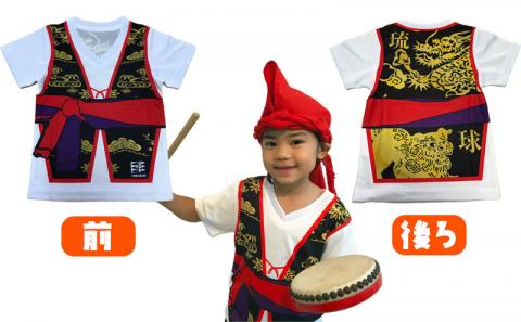 沖縄を愛する人の必須アイテム！子供用エイサー柄Tシャツ「ハッピ柄」