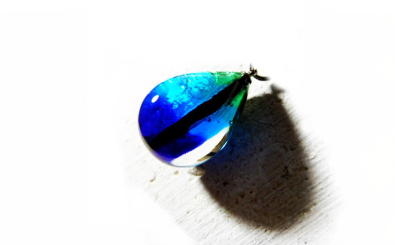 長七屋のケラマブルーネックレス／Silver925【nec14-1】ー販売証明書付きー ネックレス 慶良間 ブルー おしゃれ プレゼント アクセサリー ジュエリー オリジナル パッケージ 証明書付き きれい 耐熱 フォーマル カジュアル ガラス シルバー 海 沖縄 おきなわ 送料無料