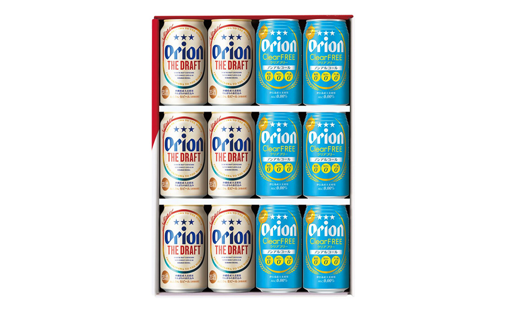 《オリオンビール》ザ・ドラフト&クリアフリー 詰合せセット（350ml×12本） オリオン ビール アルコール クリアフリー ドラフト 缶ビール 地ビール 350ml 限定 おりおん お酒 人気 おすすめ 年始 お正月 6本 沖縄県 北中城村