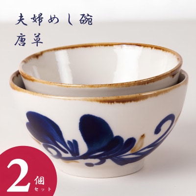 【やちむん・焼物】夫婦めし碗(唐草)