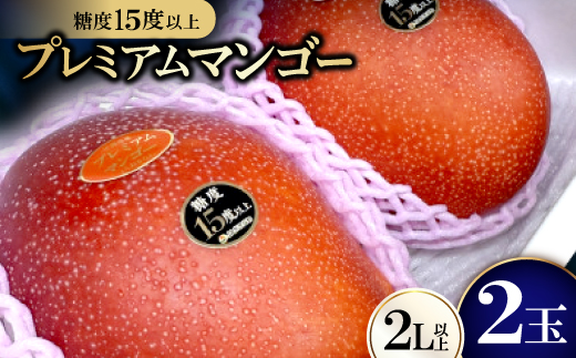 【2026年6月から順次発送・数量限定】糖度15度以上を選別した「プレミアムマンゴー」2玉【配送不可地域：離島】