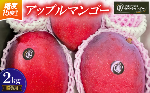 【2026年6月下旬から順次発送】マルトウマンゴーの贈答用アップルマンゴー2kg【配送不可地域：離島】