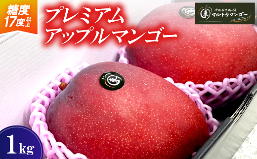 【2026年6月下旬から順次発送】マルトウマンゴーのプレミアム アップルマンゴー1kg【配送不可地域：離島】