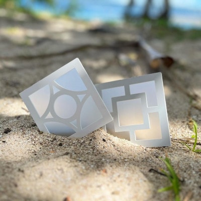 《花ブロック》コースター2個 雑貨 伝統工芸品