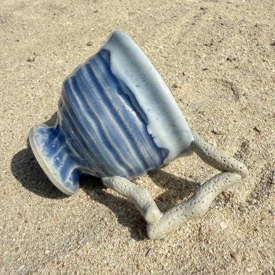 やちむん 枝さんごカップ 青