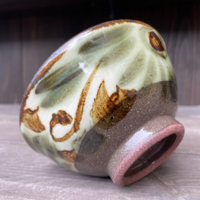 やちむん 唐草紋様 夫婦茶碗 マカイ(染付)青/緑