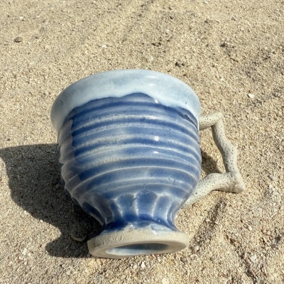 やちむん 枝さんごカップ 青