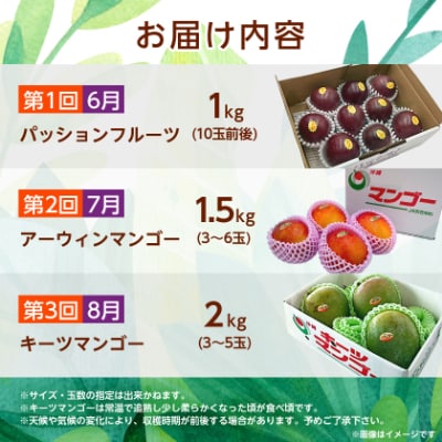 【発送月固定定期便】沖縄の豊かな自然で育ったフルーツ定期便全3回【配送不可地域：離島】