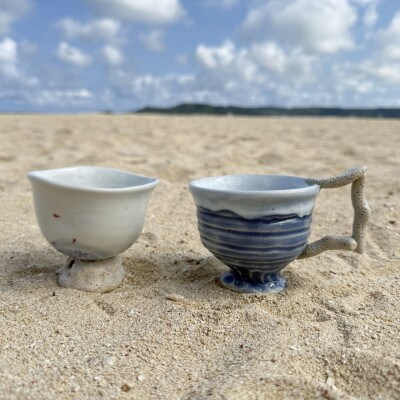 やちむん さんご礁カップ2個セット