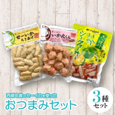 セーイカを使った おつまみ 3種セット(ちきあげ・いか丸くん・さっぱりいかシークヮーサー)【配送不可地域：離島】