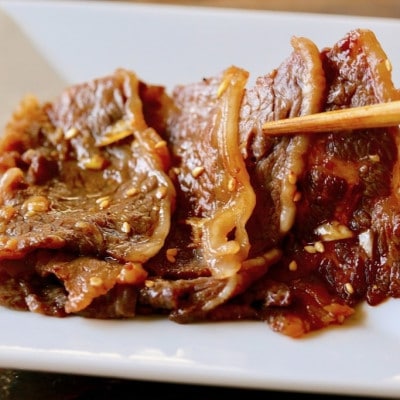 リブロース 沖縄のBBQ用 味付け牛肉(甘タレ)2kg【配送不可地域：離島】