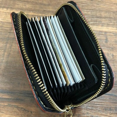 ジャバラ式コインケース(レッド)