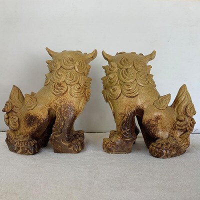 手作りシーサー(黄金柚)