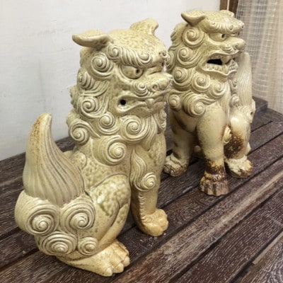 手作りシーサー灰釉