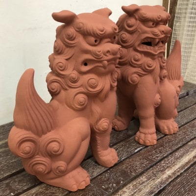 手作りシーサー赤焼き