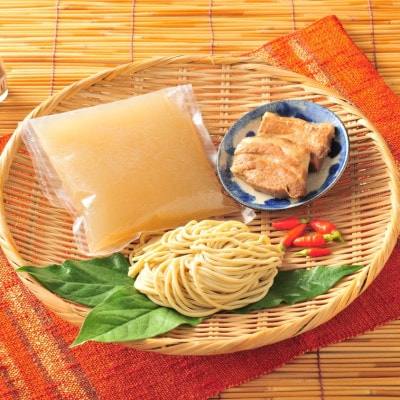 ラフテーそば(4食)三枚肉 もちもち生麺 特製スープ付き|沖縄そば【宮良そば】/与那原町【配送不可地域：離島】