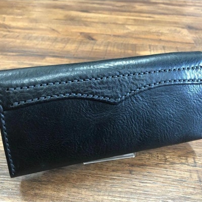 三つ折り長財布(ブラック)