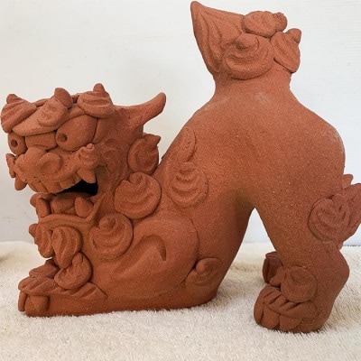 手作りシーサー伏せ(赤焼)