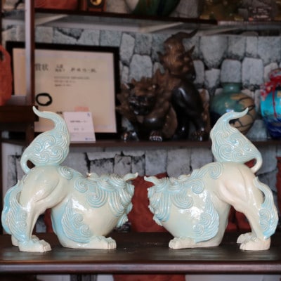 海結(うみゆい)シーサー 作 新垣信一[2体1組]