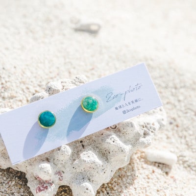 地球ピアスセット(M＆mini) ブルー/グリーン