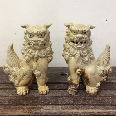 手作りシーサー灰釉