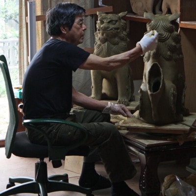 海結(うみゆい)シーサー 作 新垣信一[2体1組]