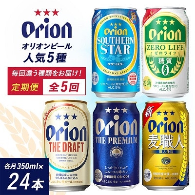 【毎月定期便】沖縄の人気ビールを味わう!定番5種のお届けセット全5回