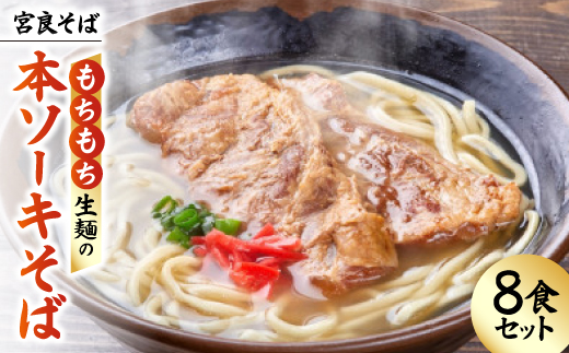 宮良そば もちもち生麺の本ソーキそば 8食セット(特製スープ付き)【配送不可地域：離島】